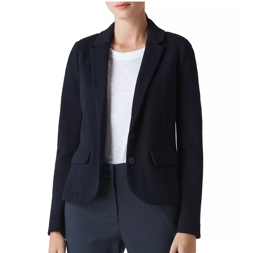 Whistles Slim Jersey Blazer | Navy | US 6 | New